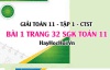 Giải bài 1 trang 32 Toán 11 tập 1 SGK Chân trời sáng tạo